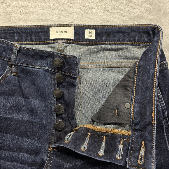 Miss Me Jeans Womens 30 Dark Wash Skinny Button Fly Stretch Denim M2188SN 5DW - Picture 2 of 10